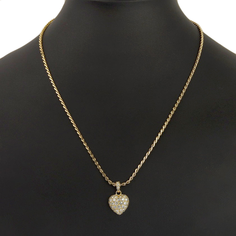 Cartier Heart Pave Necklace K18 Gold Diamond