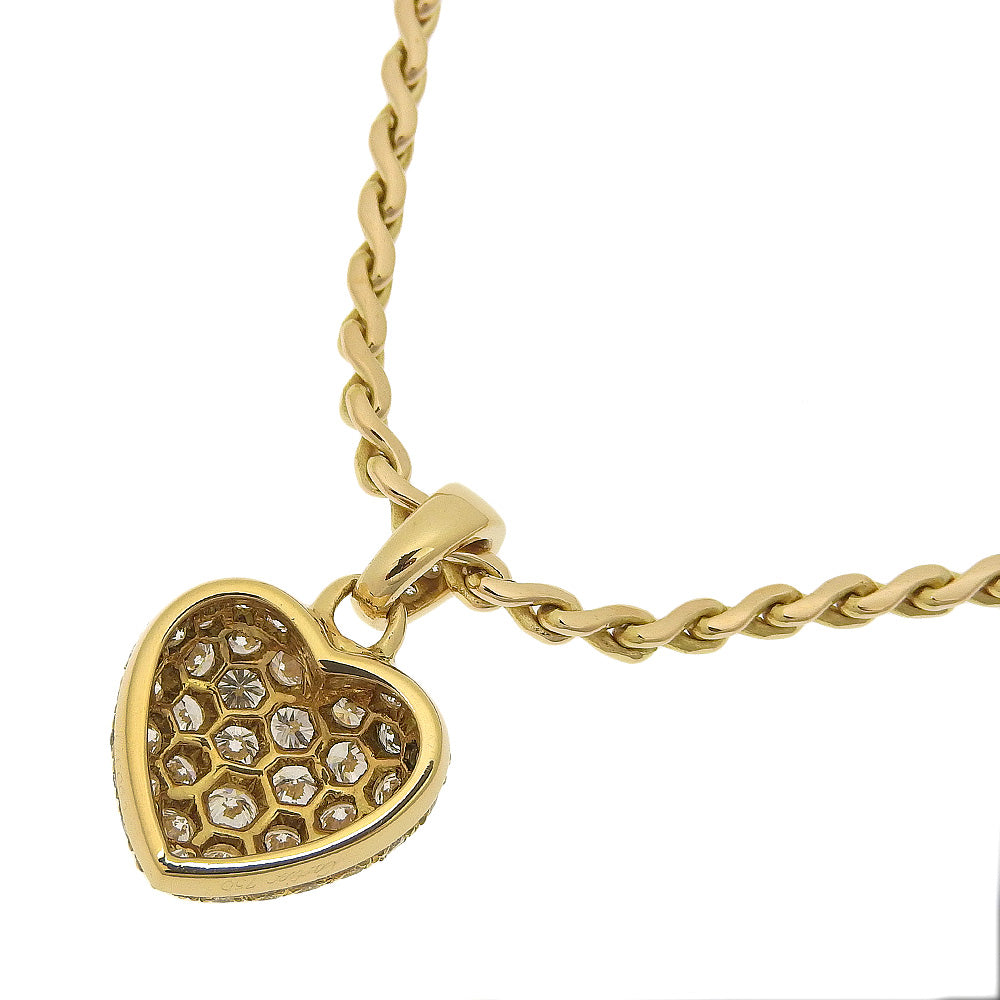 Cartier Heart Pave Necklace K18 Gold Diamond