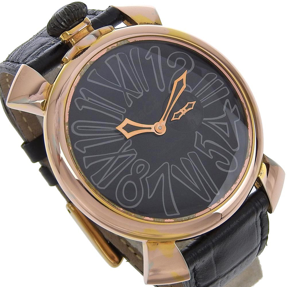 Gaga Milano Manuale 46 Gold Plated Leather Quartz Watch