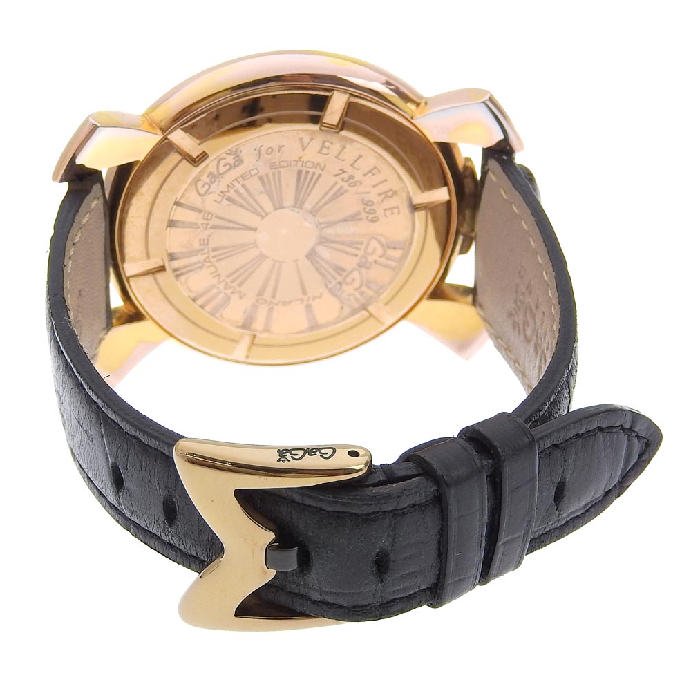 Gaga Milano Manuale 46 Gold Plated Leather Quartz Watch