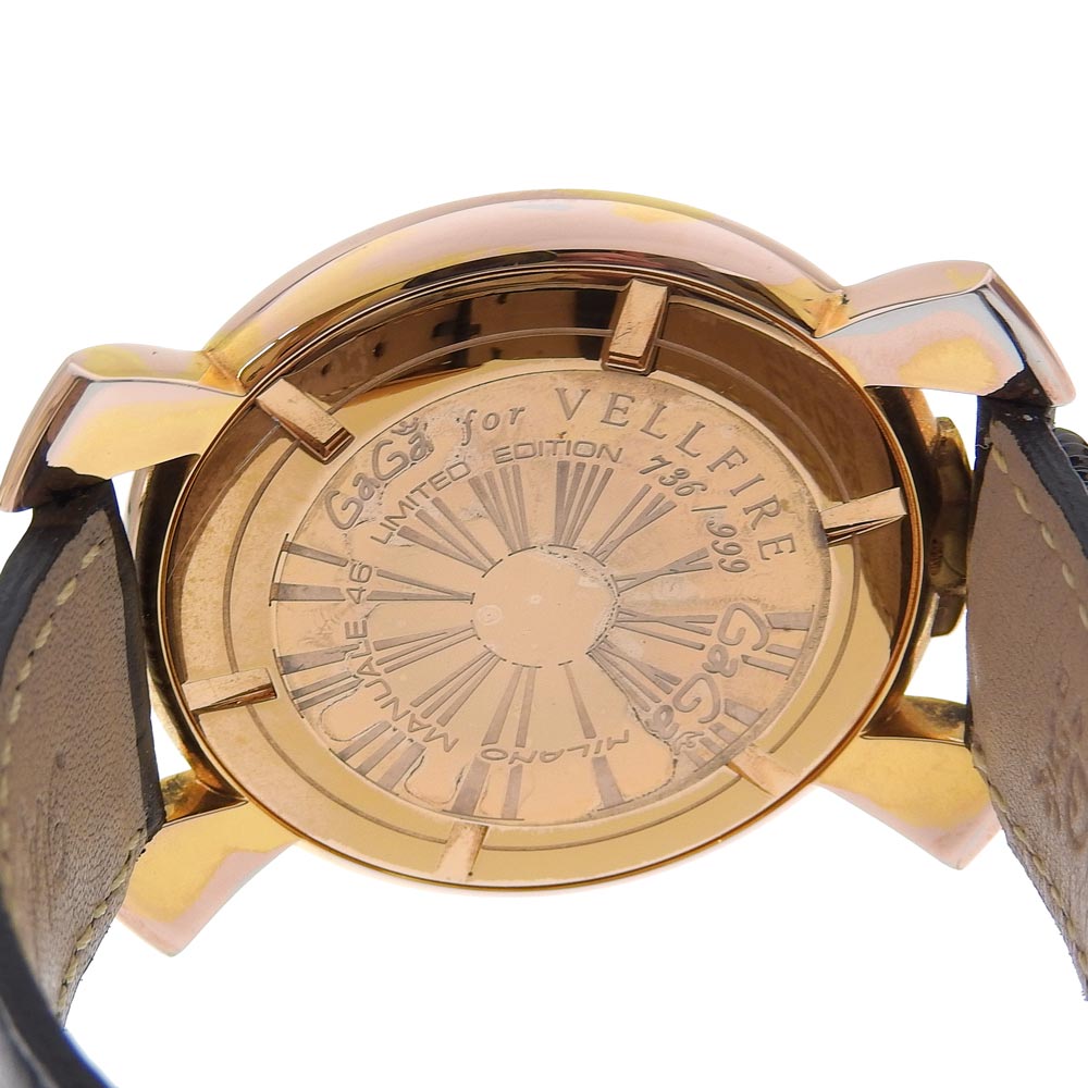 Gaga Milano Manuale 46 Gold Plated Leather Quartz Watch