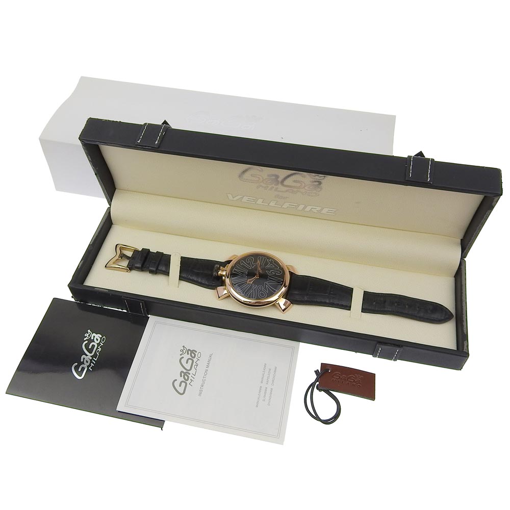 Gaga Milano Manuale 46 Gold Plated Leather Quartz Watch