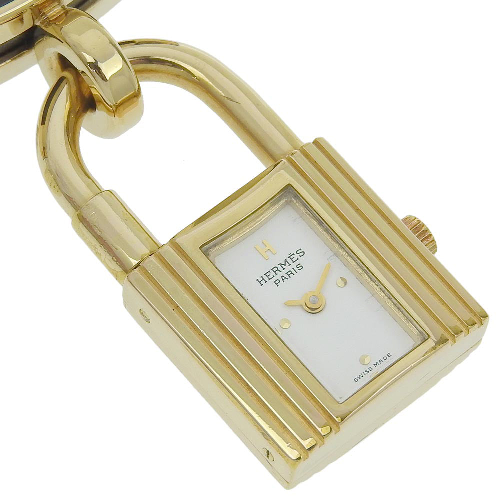 Hermes Kelly Watch Gold Plated Leather Quartz