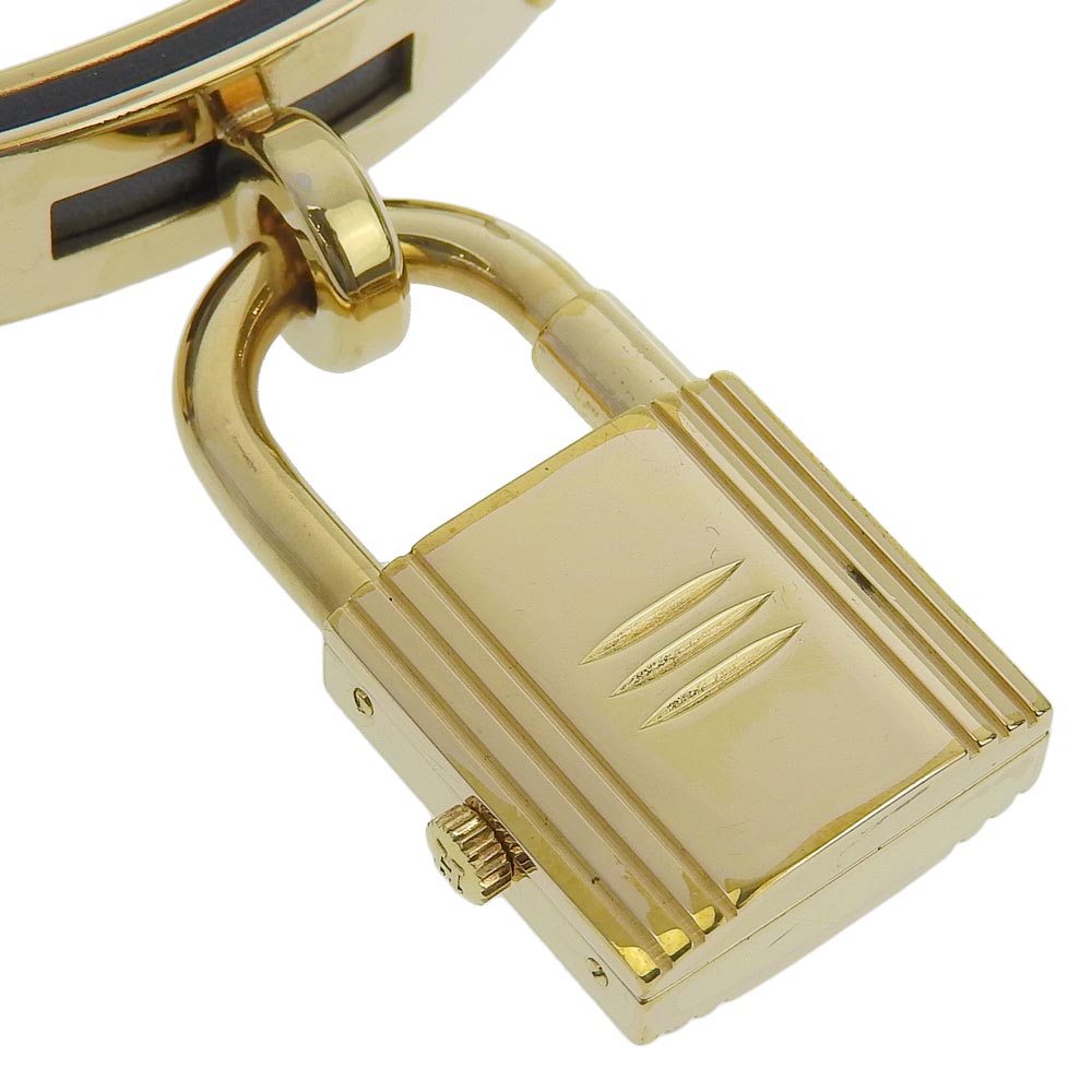 Hermes Kelly Watch Gold Plated Leather Quartz