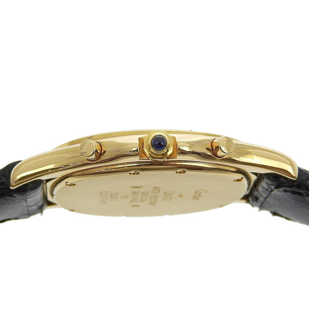 Cartier Cougar LM Watch K18 Yellow Gold Crocodile Quartz