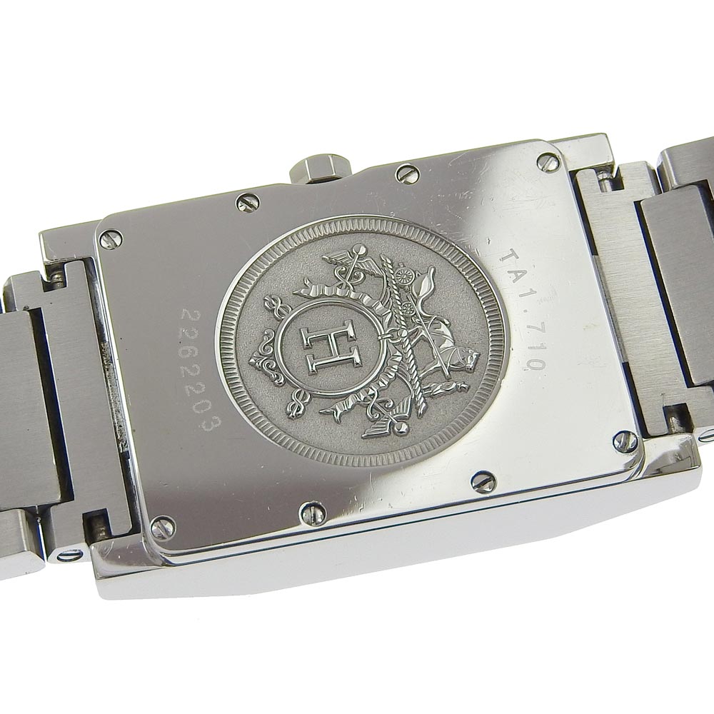 Hermes Tandem Watch TA1.710 Stainless Steel Quartz