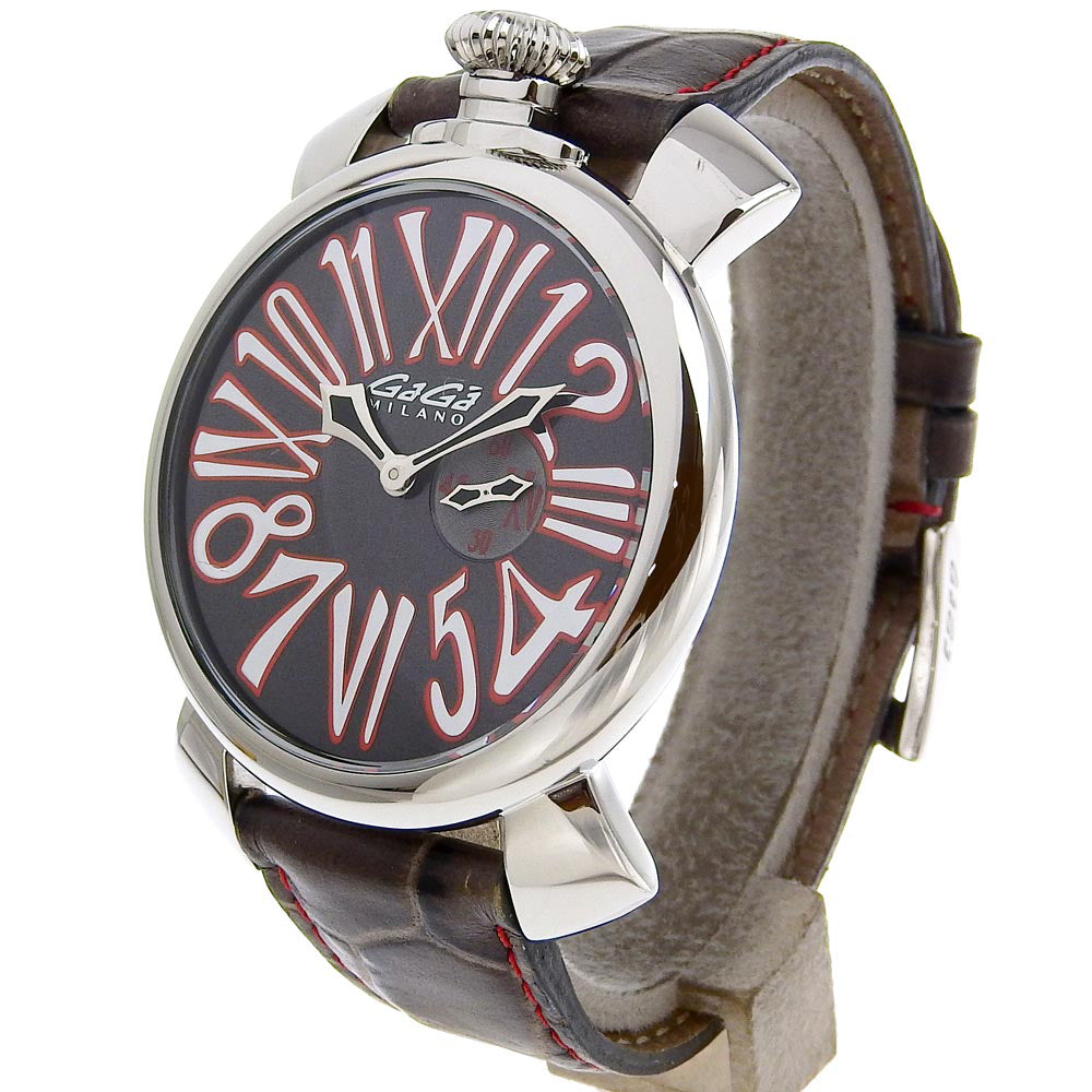 Gaga Milano Manuale 46 Watch Stainless Steel Leather