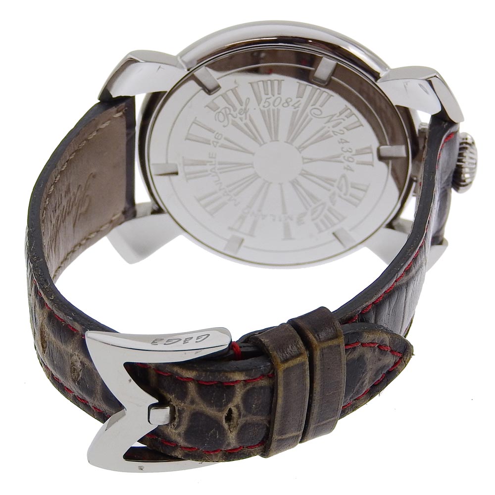 Gaga Milano Manuale 46 Watch Stainless Steel Leather