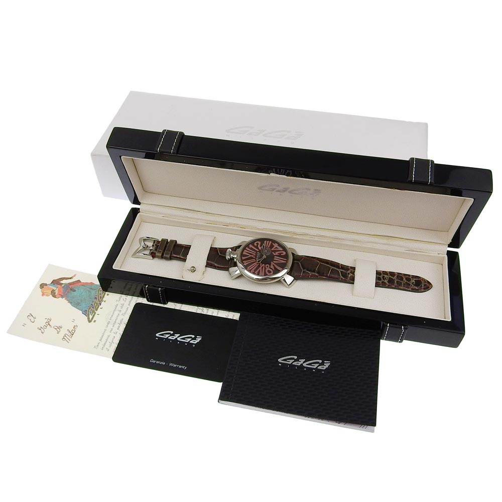 Gaga Milano Manuale 46 Watch Stainless Steel Leather