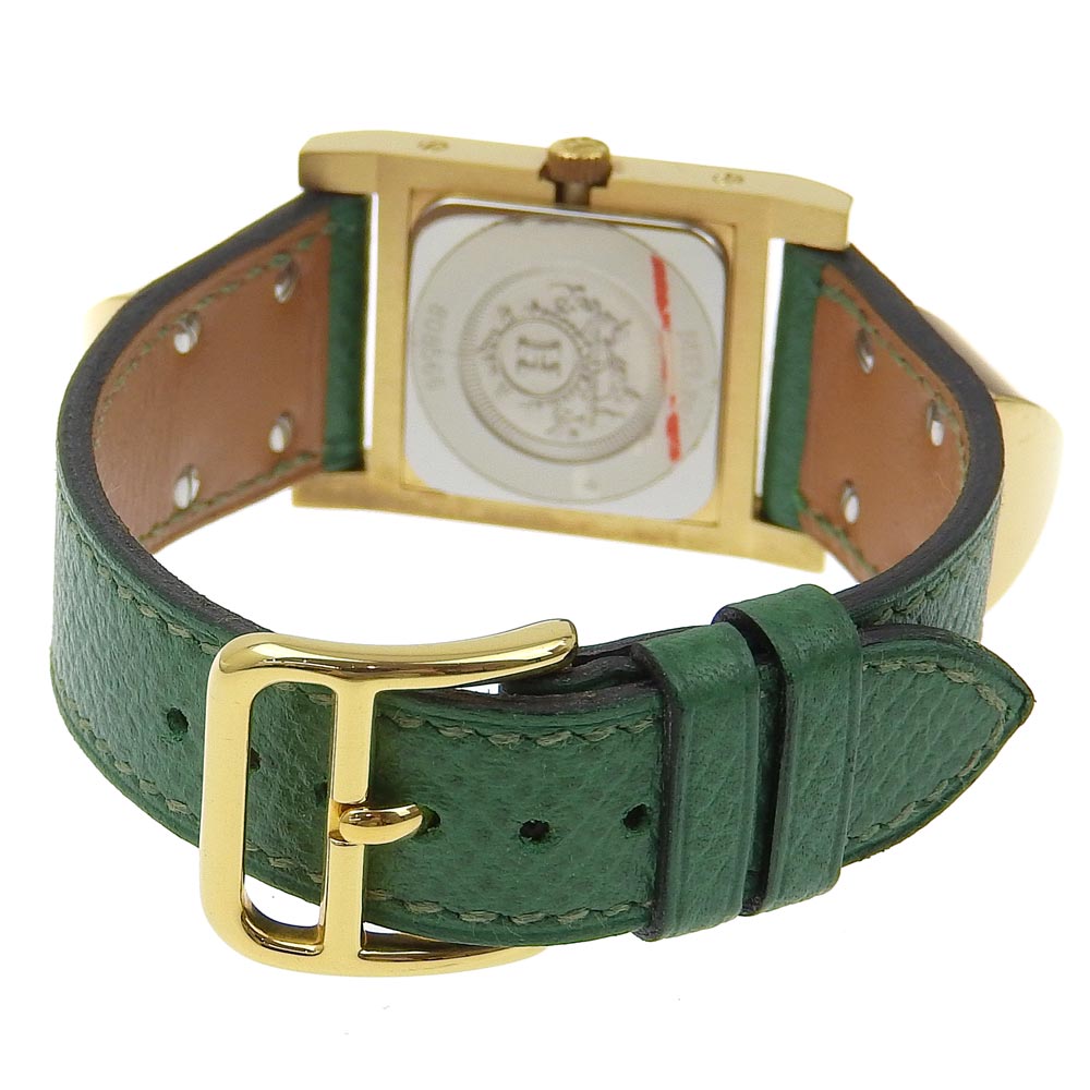 Hermes Medor Gold Plated Leather Quartz Watch