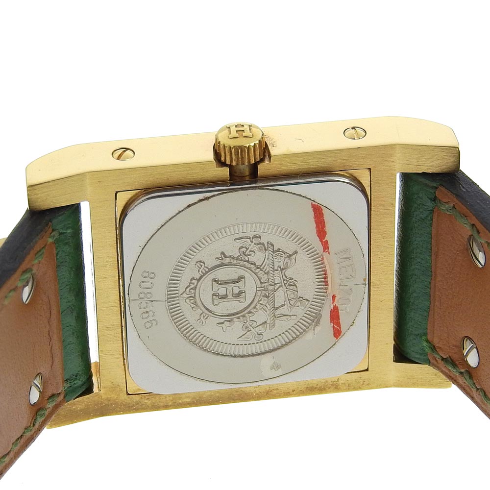 Hermes Medor Gold Plated Leather Quartz Watch