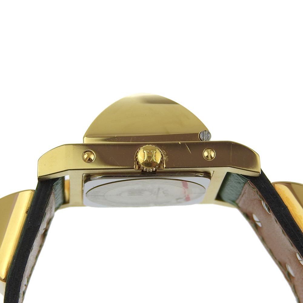 Hermes Medor Gold Plated Leather Quartz Watch