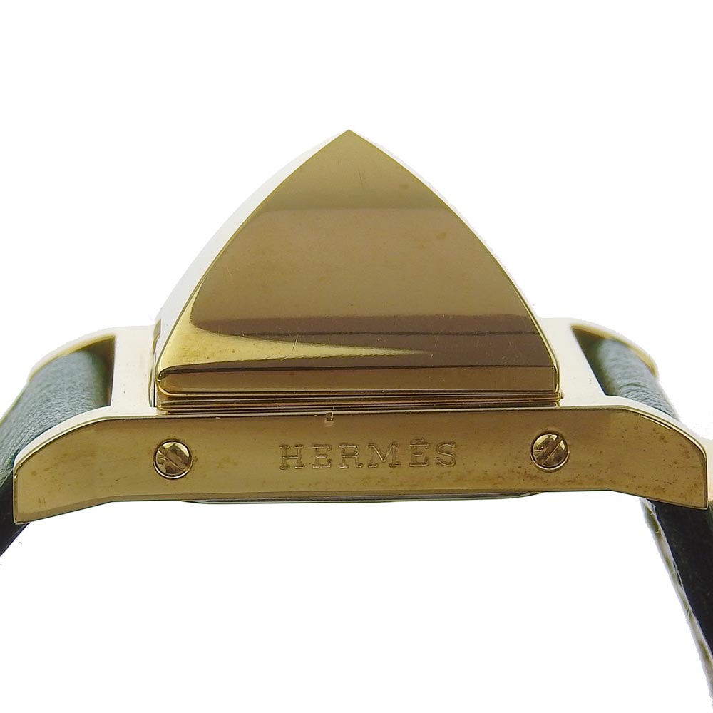 Hermes Medor Gold Plated Leather Quartz Watch