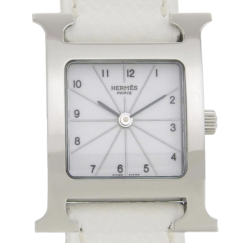 Hermes H Watch Stainless Steel Leather Quartz