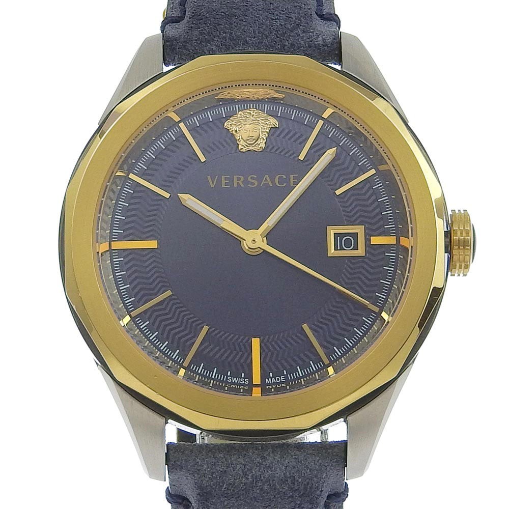 Versace VERA Watch Stainless Steel Leather Quartz