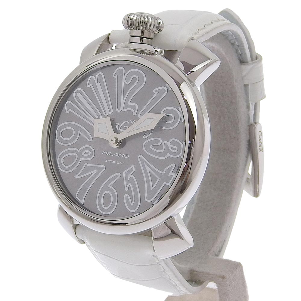 Other  GaGa Milano Manuale40 Wristwatch, 5020, Stainless Steel, Made in Italy, White Quartz Analog Display with Grey Dial for Boys【Used】A- Rank  Metal Quartz 5020.0 in Good condition