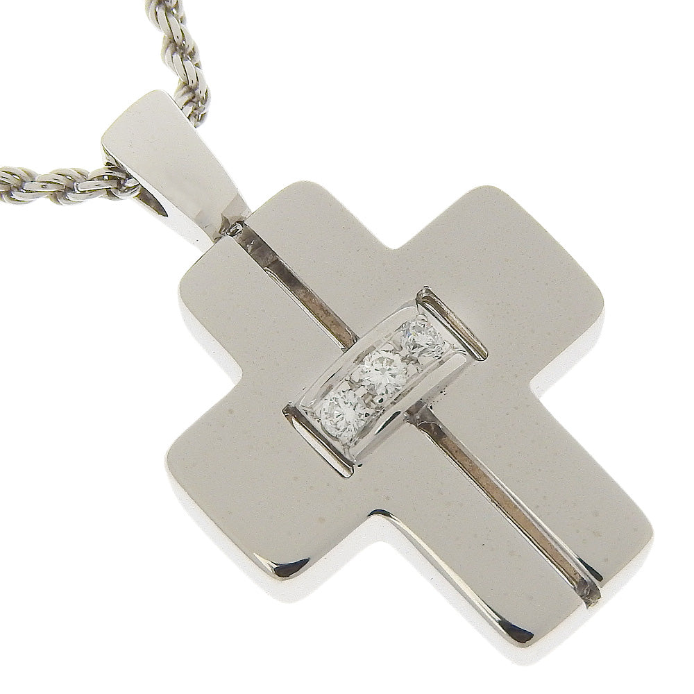 Damiani Cross Necklace K18 White Gold Diamond