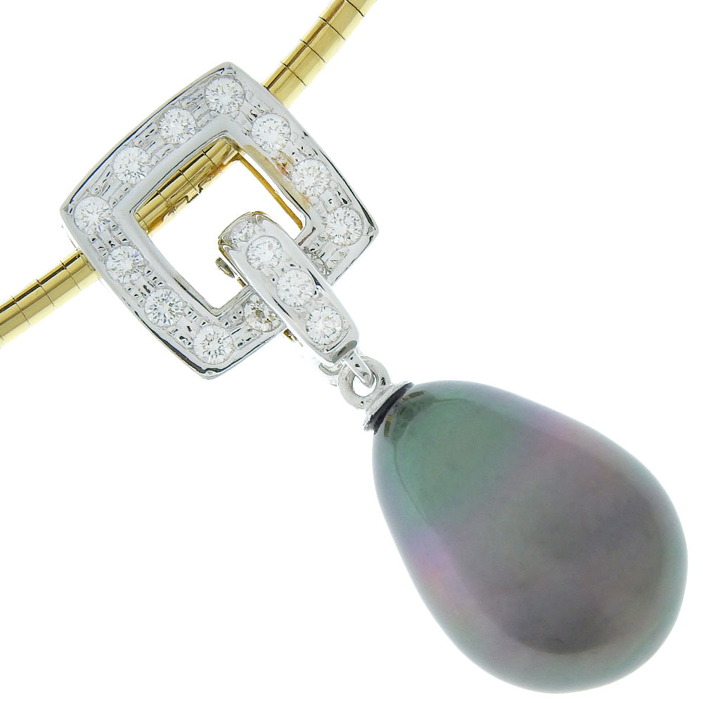 Tasaki Drop Pearl Necklace K18 Gold Diamond