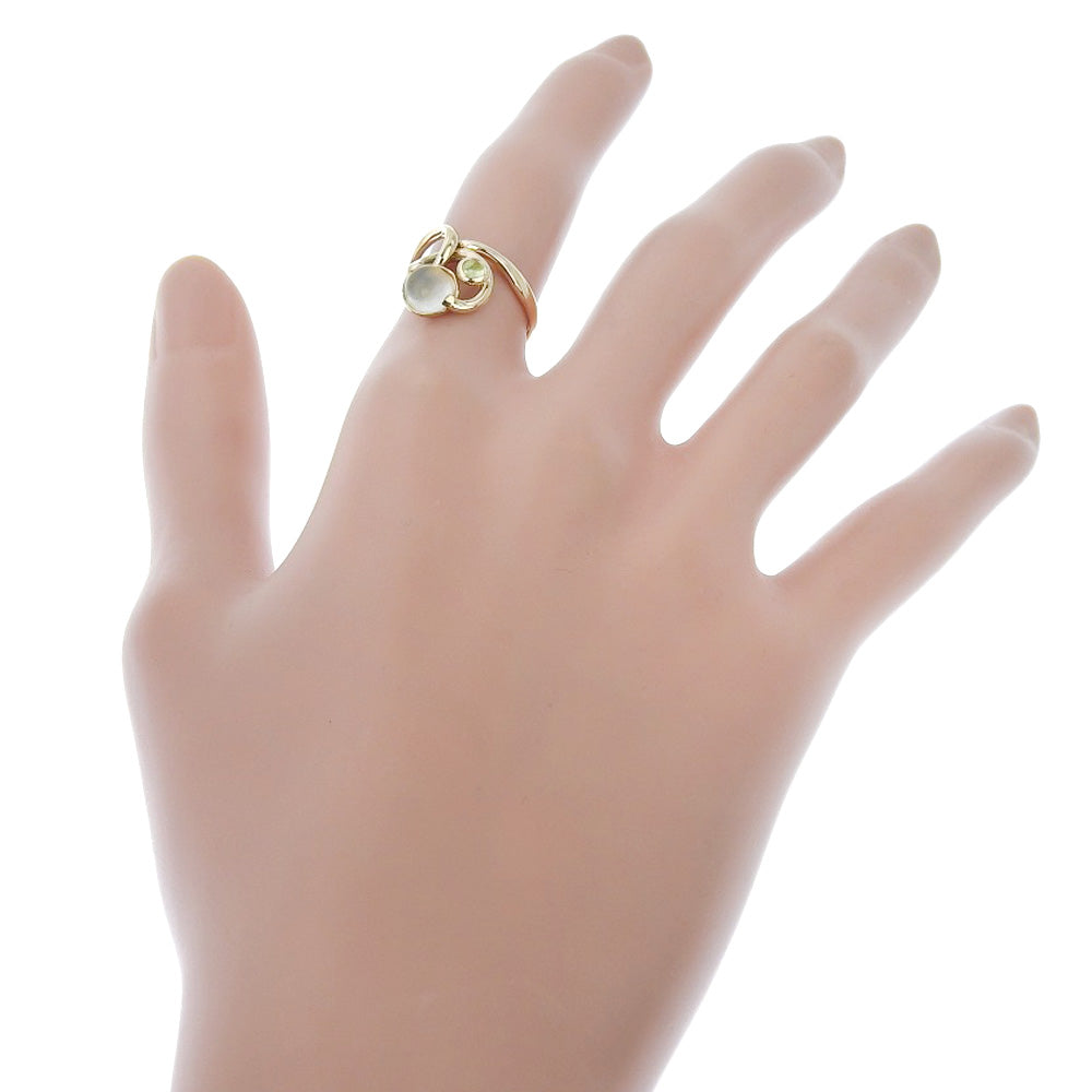 [LuxUness]  Yondoshi Size 9.5 Ring in K18 Yellow Gold with Moonstone, Japanese Made, Ladies Metal Ring in Good condition