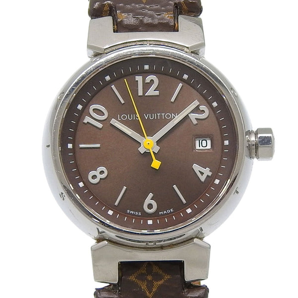 Louis Vuitton Tambour Monogram Stainless Steel Quartz