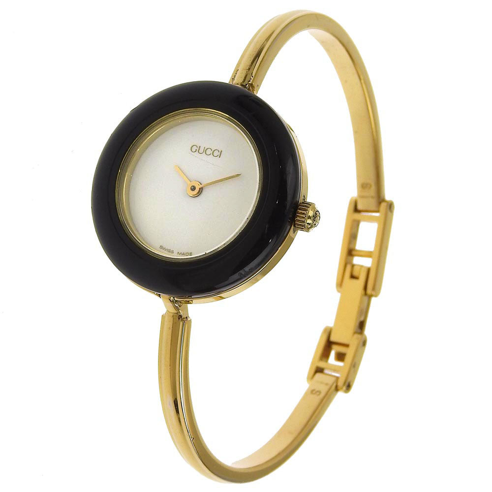 Gucci Change Belt Ladies' Wristwatch 11/12.2, Gold Plated, Swiss Quartz Movement, Analog Display with White Dial 11/12.2