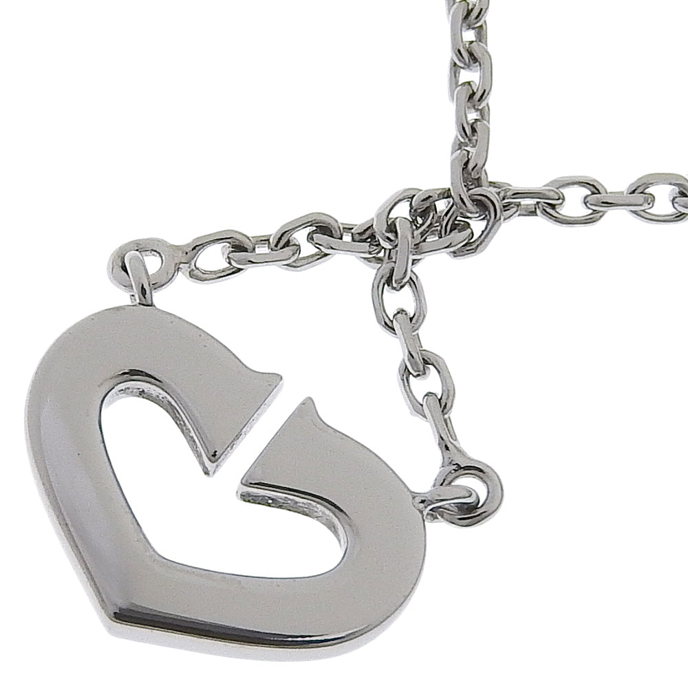 Cartier C Heart Necklace K18 White Gold Diamond