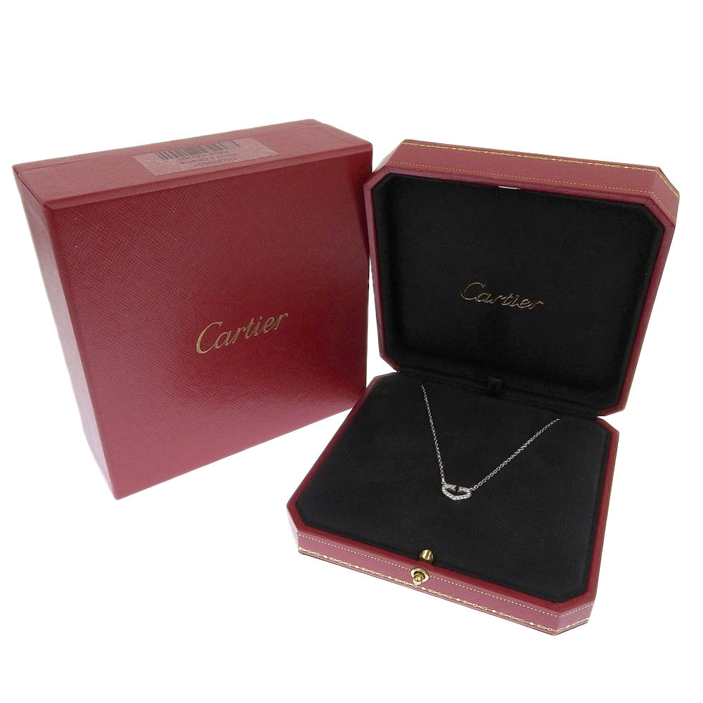 Cartier C Heart Necklace K18 White Gold Diamond