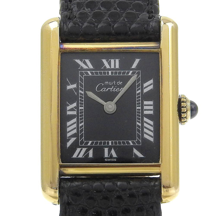 Cartier Cartier Must Tank Silver 925 Leather Watch Metal Automatic 31255** in Good Condition