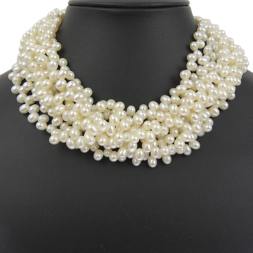 Tiffany Torsade 8-Strand Pearl Necklace Silver 925