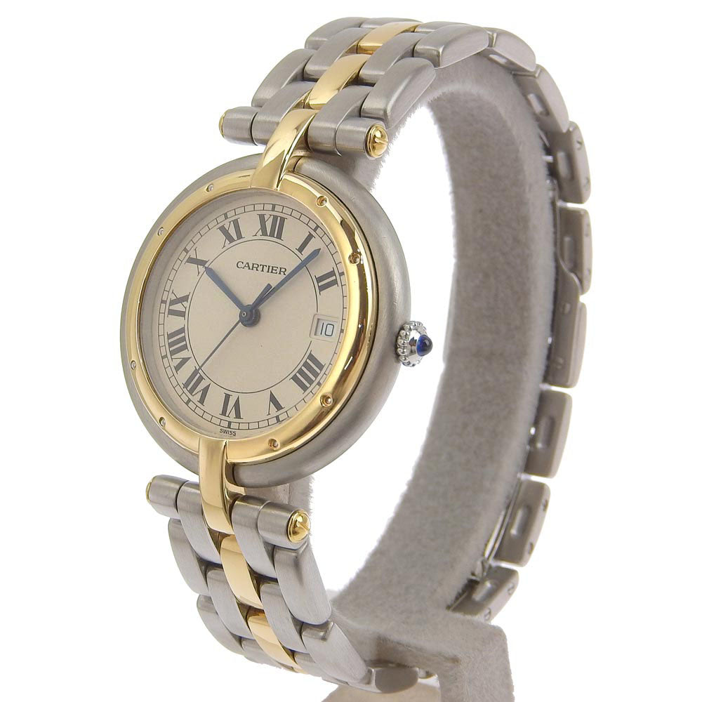 Cartier Panther Men's Round Wrist Watch, Swiss-Made Quartz, Gold & Steel 8.3084241E7