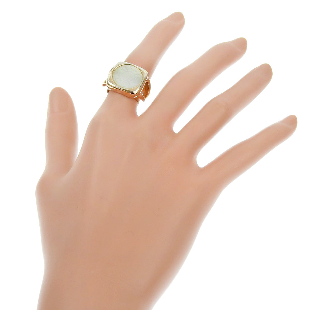 Hermes Gold Plated White Shell Ring