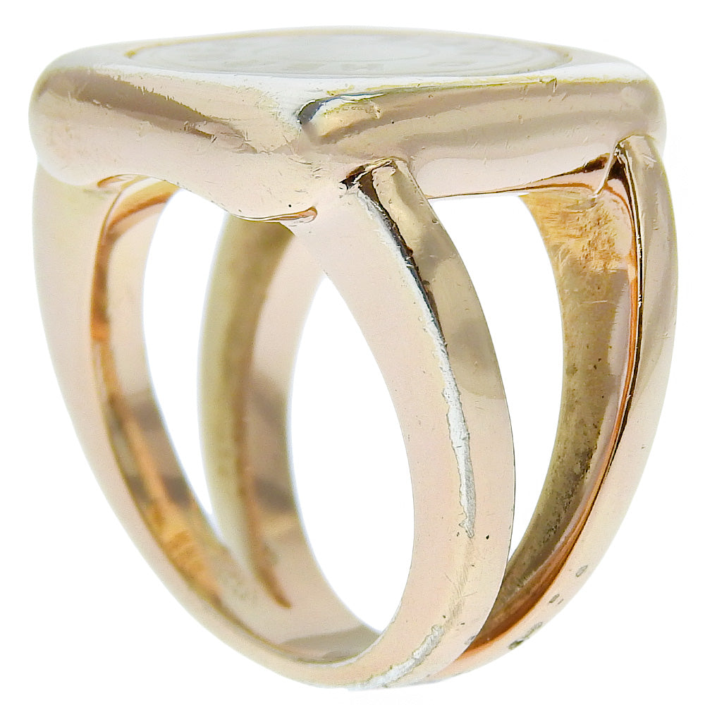 Hermes Gold Plated White Shell Ring