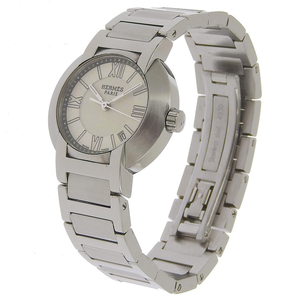 Hermes Nomad Ladies Watch NO1.210, Stainless Steel, Auto Quartz, Swiss Made, Silver, with White Dial [Used] NO1.210