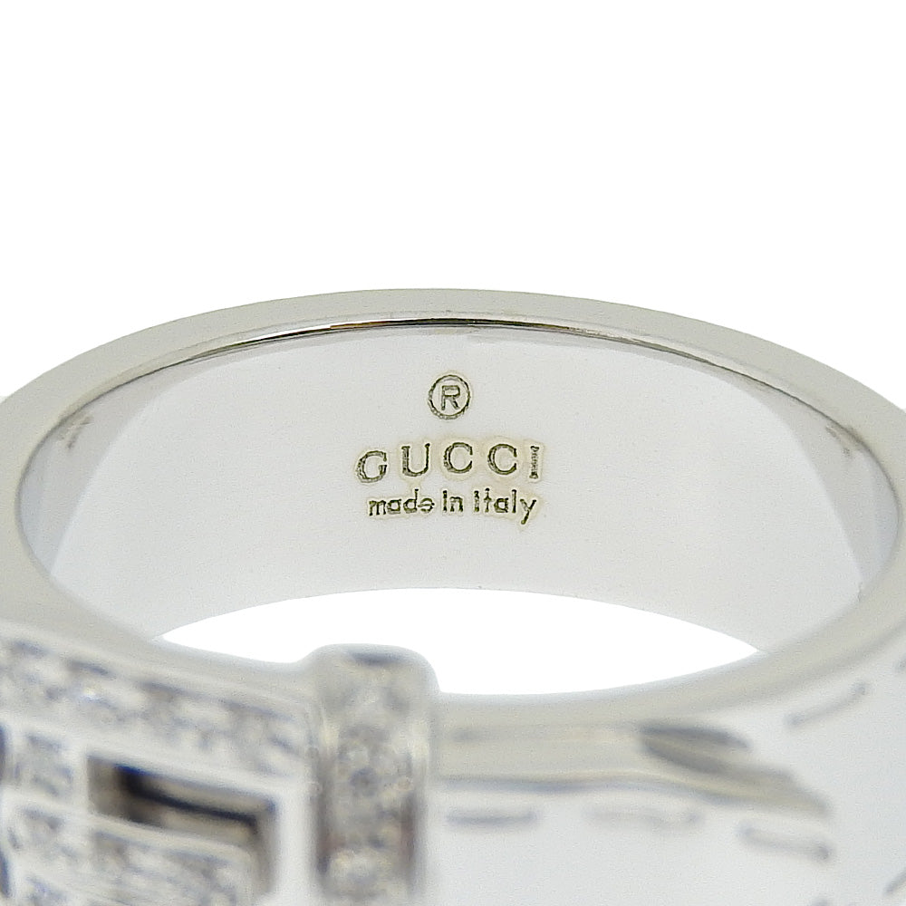 Gucci K18 White Gold Diamond Belt Ring