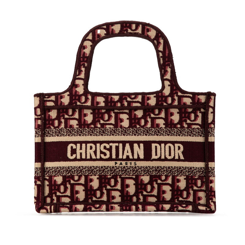 Dior Lady Dior Oblique Embroidery Mini Book Tote Bag