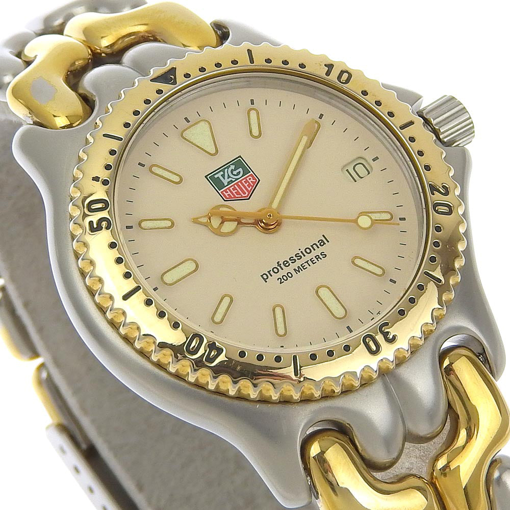 TAG Heuer Professional Watch S95.713K Stainless Steel Gold Plated Quartz