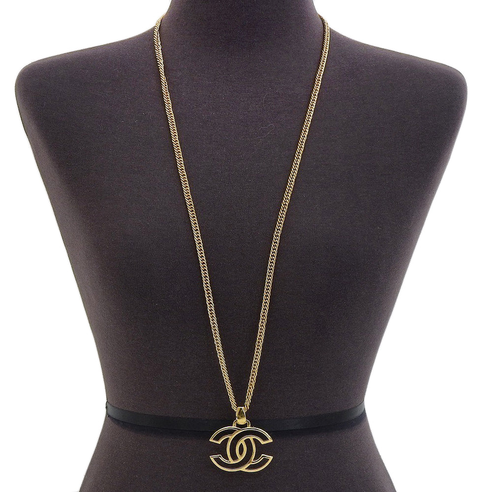 Chanel Coco Mark Necklace Gold Plated 98A