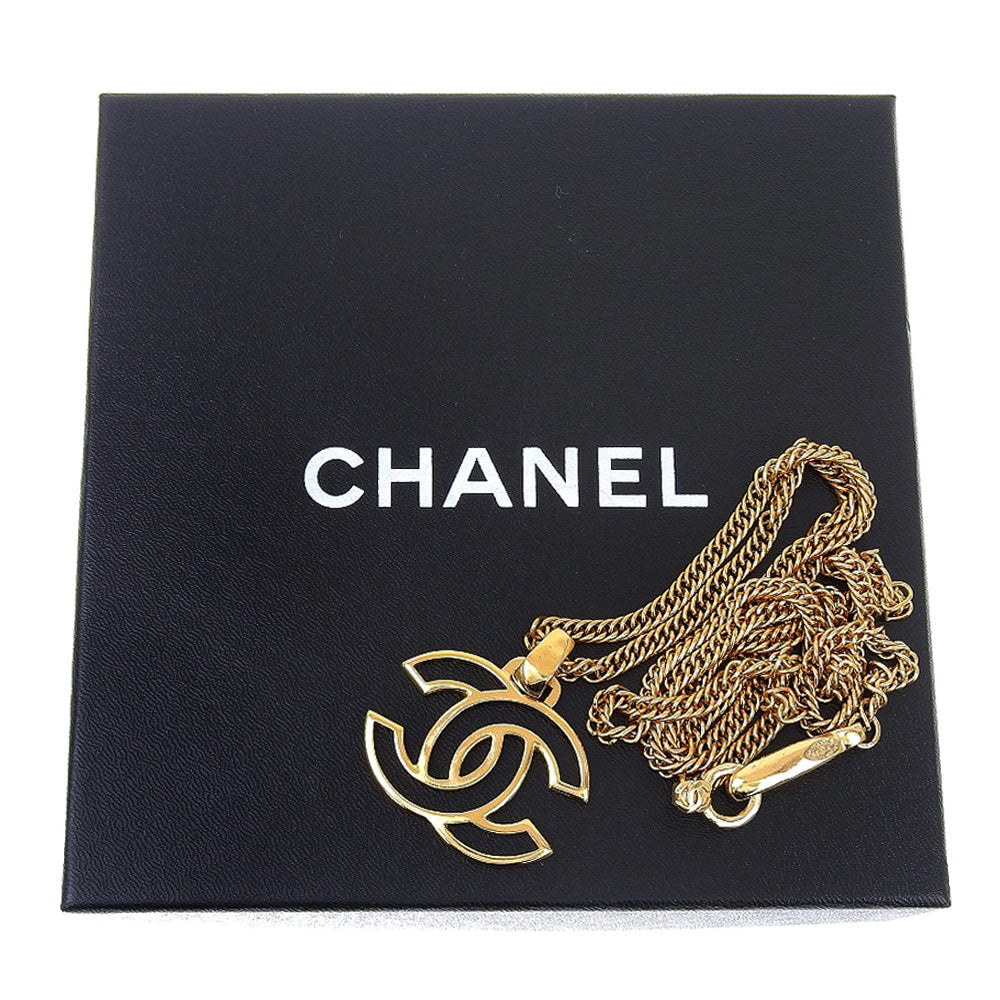 Chanel Coco Mark Necklace Gold Plated 98A