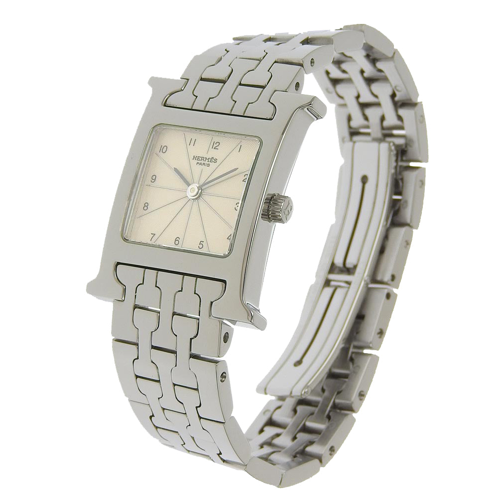 Hermes H Watch HH1.210 Women's Quartz Watch in Stainless Steel with Ivory dial (Pre-owned, A-Grade) HH1.210