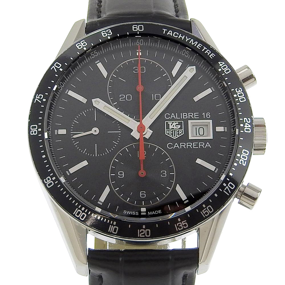 TAG Heuer Carrera Calibre 16 CV201AK-0 Stainless Steel Leather Automatic Watch