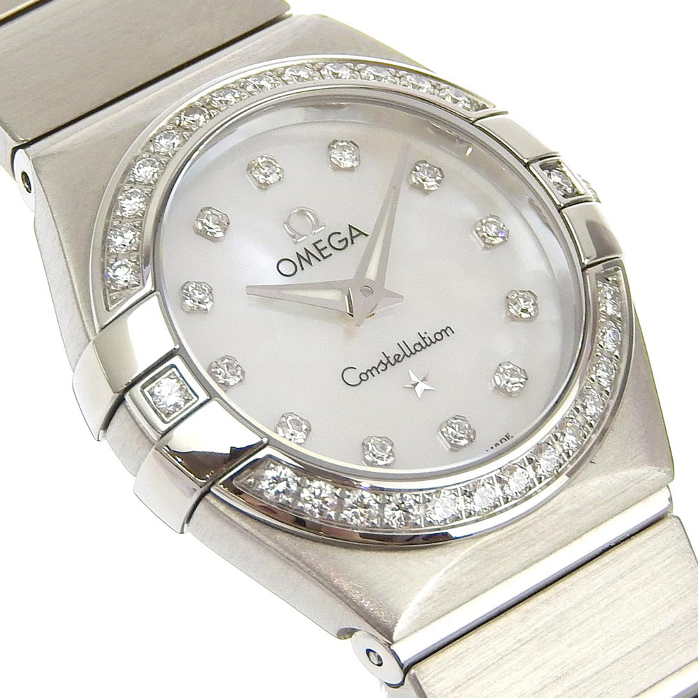 Omega Constellation Quartz Watch Stainless Steel Diamond