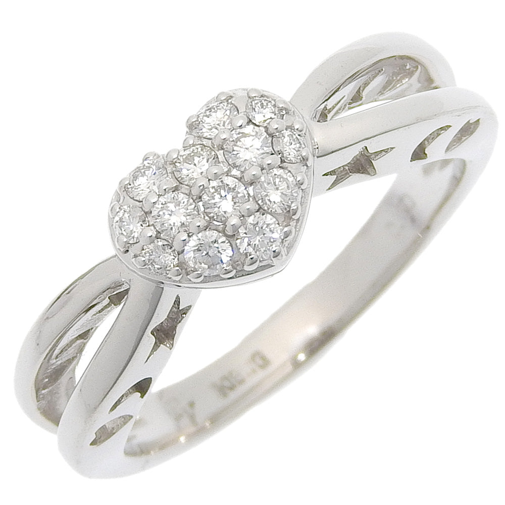 K18 White Gold Diamond Heart Ring