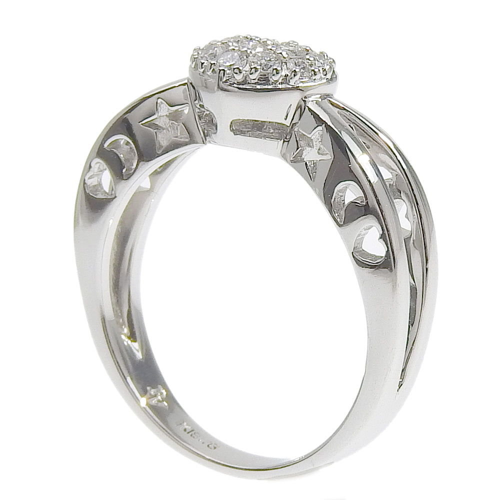 K18 White Gold Diamond Heart Ring