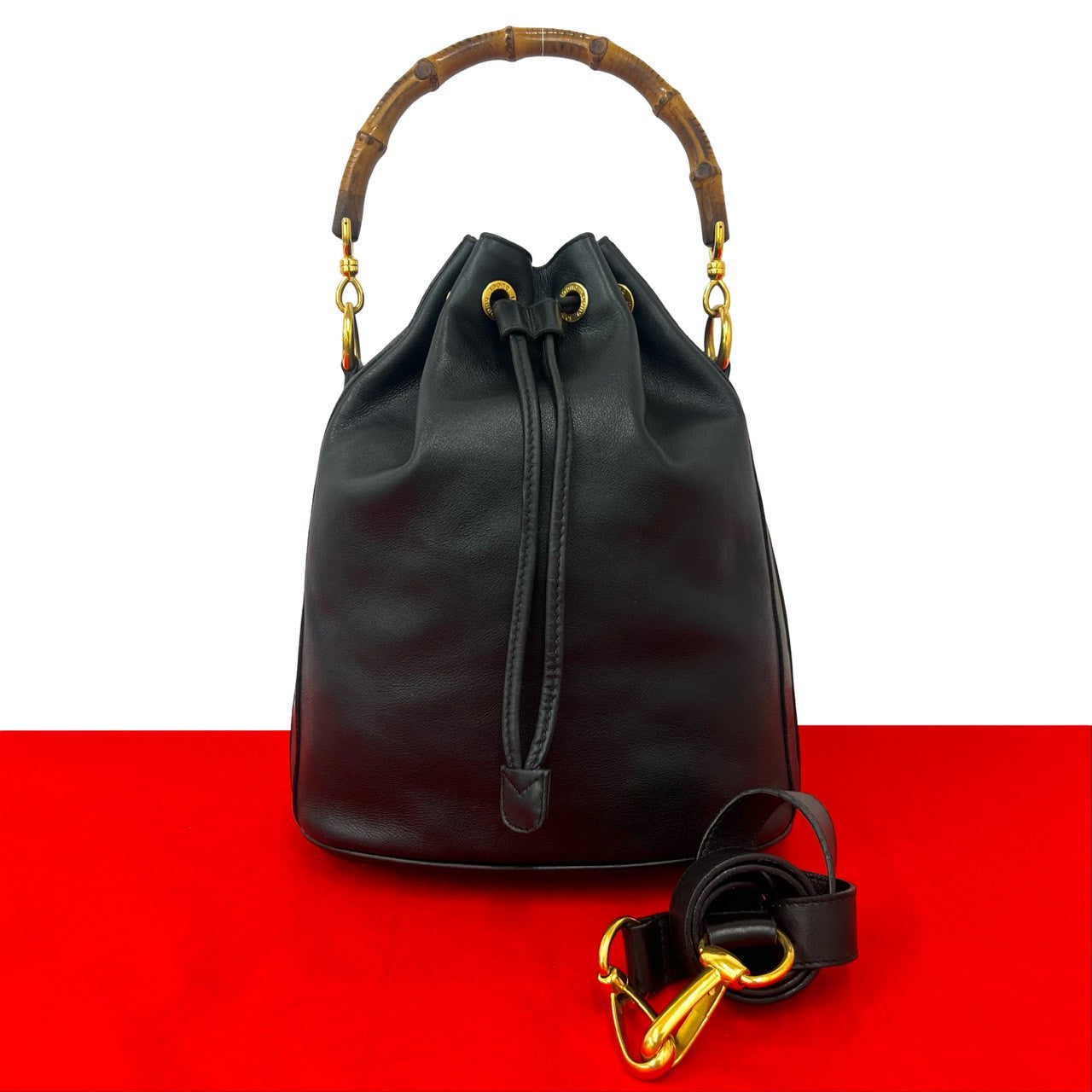 Gucci bamboo leather 2way bag