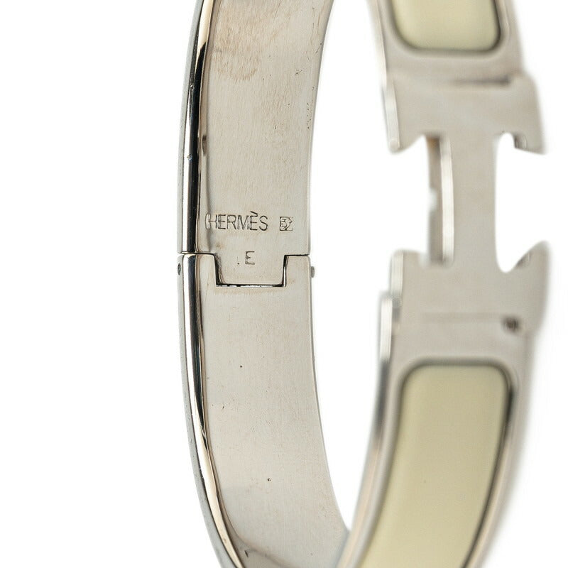 Hermes Click Clack H PM Bracelet Silver White