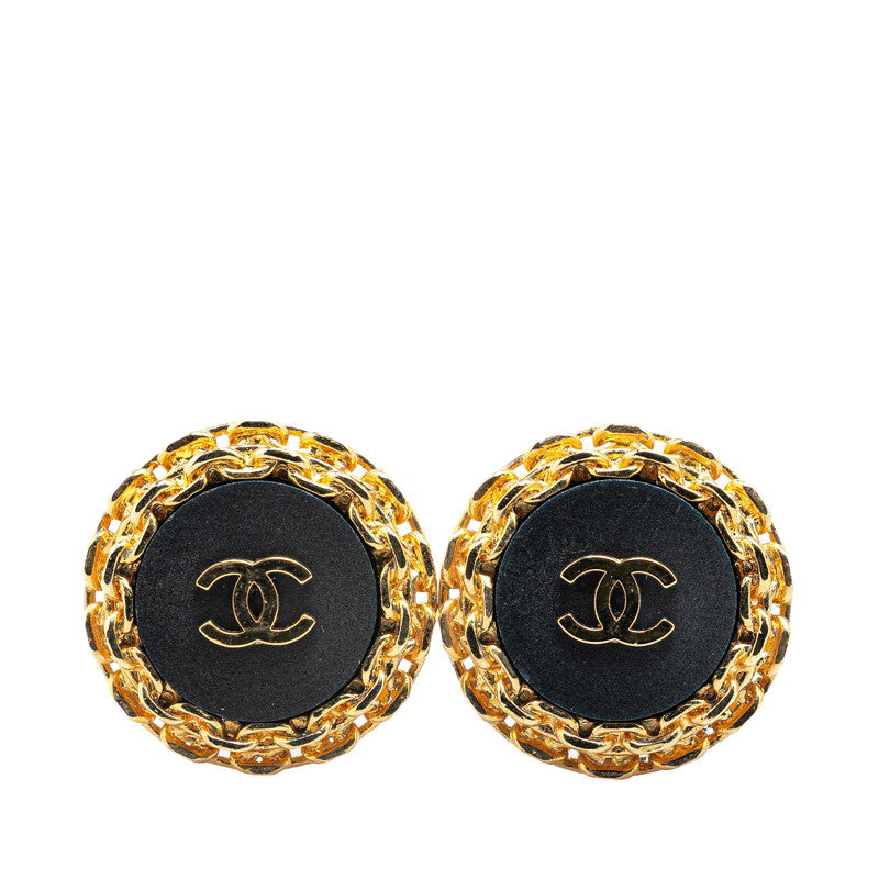 Chanel Coco Mark Round Chain Earrings