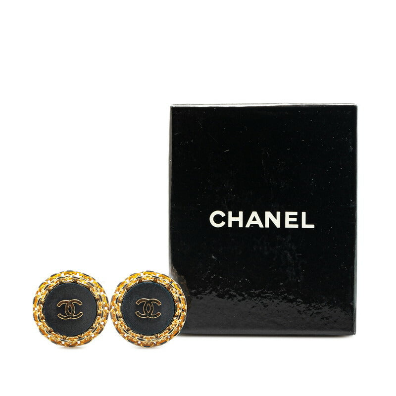 Chanel Coco Mark Round Chain Earrings