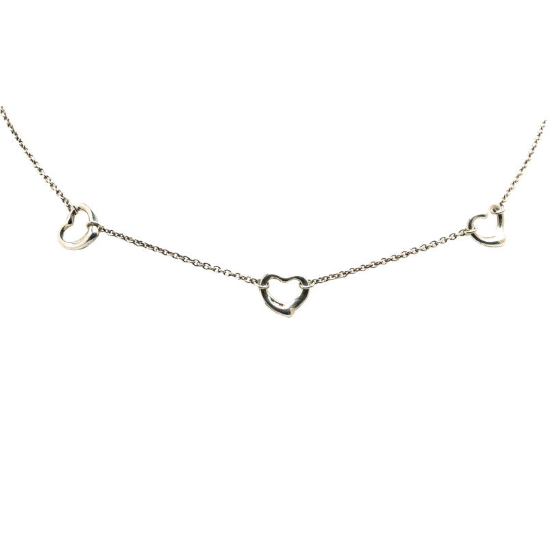 Tiffany & Co Triple Open Heart Necklace Silver