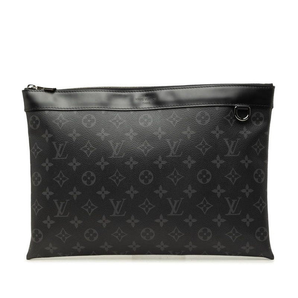 Louis Vuitton Pochette Discovery Monogram Eclipse Leather Clutch Bag