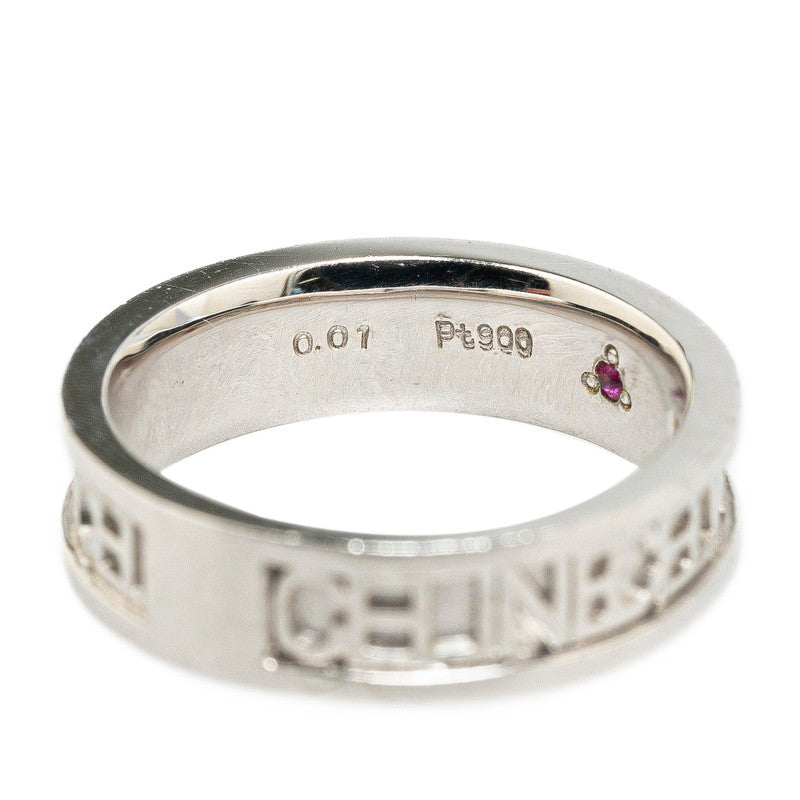 Celine Pt900 Platinum Logo Ring